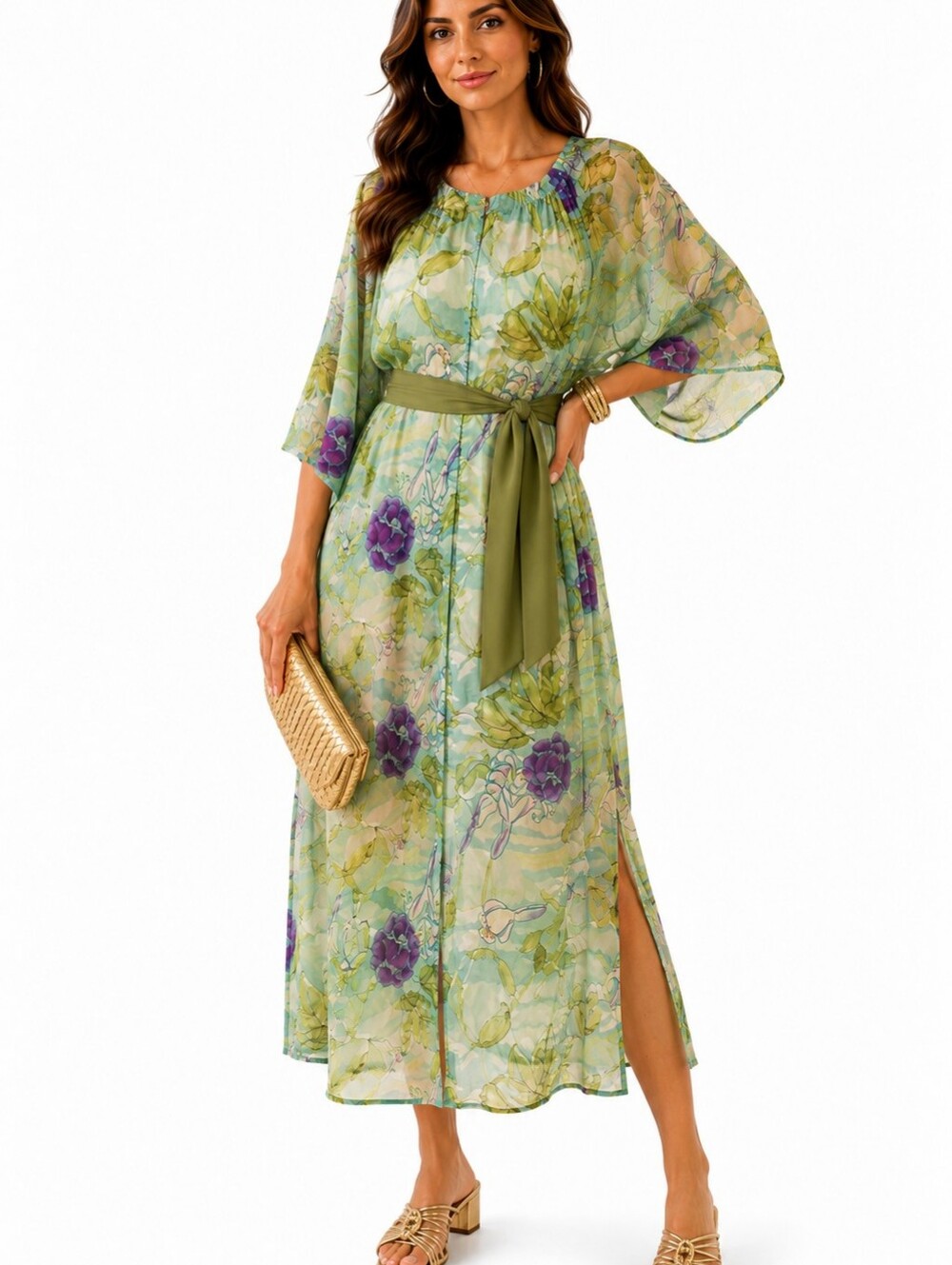 Vintage The Roberee Floral Kimono Robe Hong Kong Size Small
